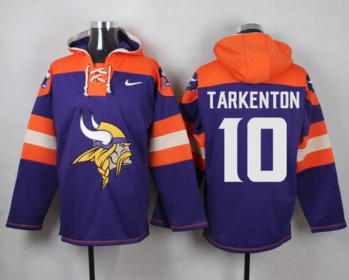 Nike Vikings #10 Fran Tarkenton Purple Player Pullover NFL Hoodie